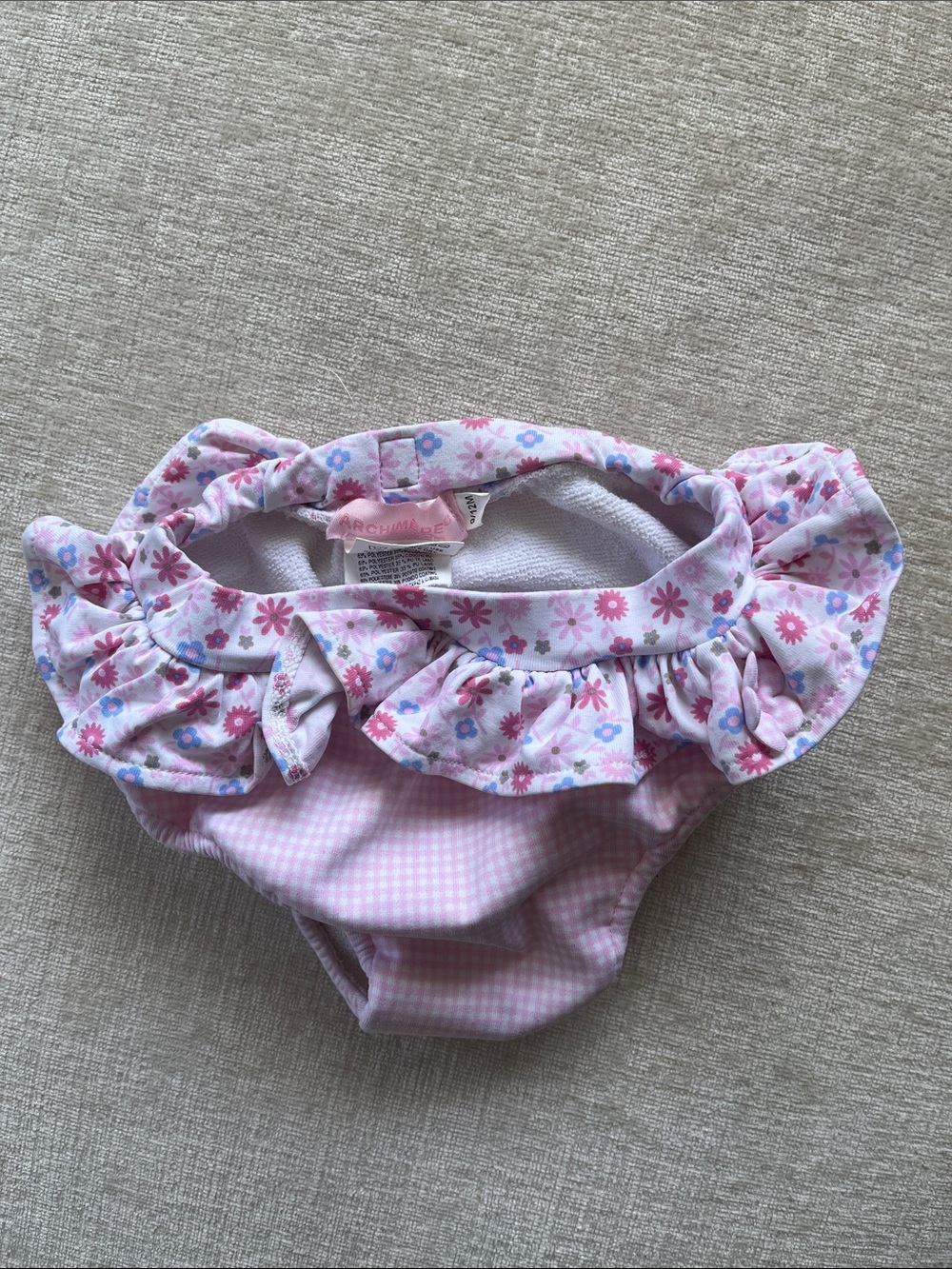 Archimede Seguso Pink Floral Ruffle One-Piece Swim